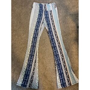 Ultra Flirt Boho Paisley Bell Bottom Flare Pants Women's Size M